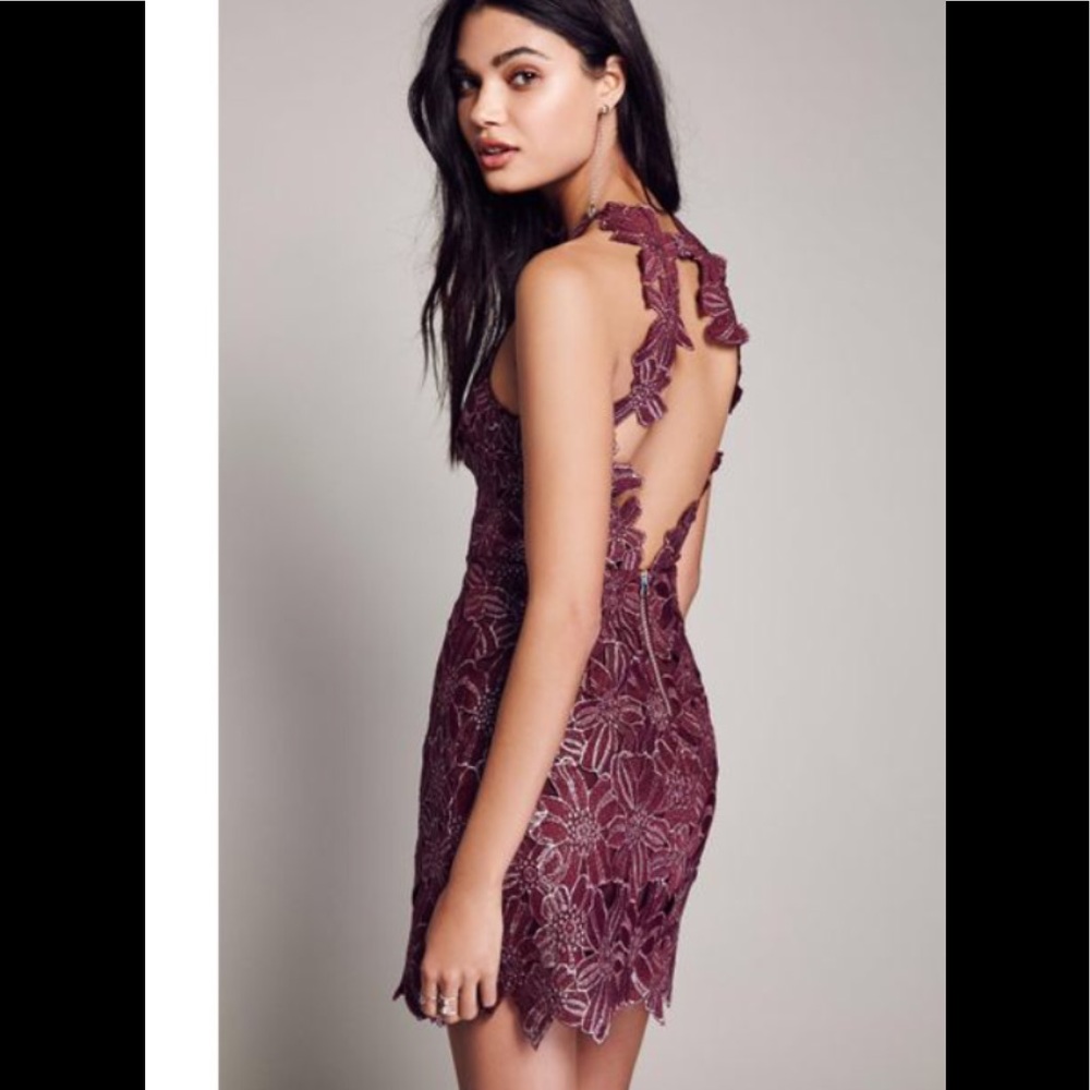 Free People Jessa foil lace mini dress. NW…